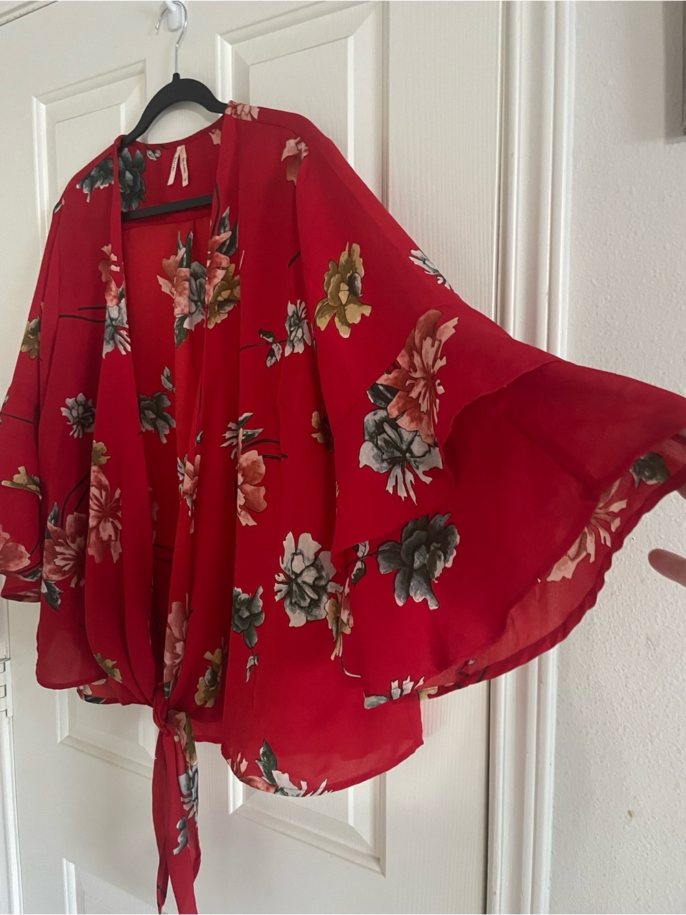 Truth NYC 2X floral ruffle cover‑up